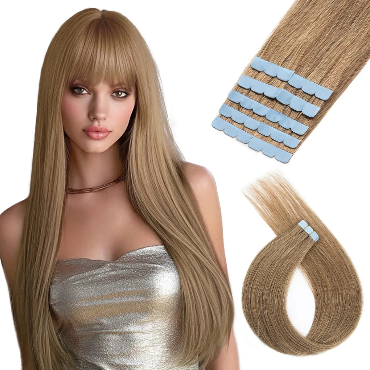 Mini Tape in Human Hair Extensions Natural Straight Tape in Extentions 3x0.8cm Invisible Tape 10pcs/pack For Side Hair