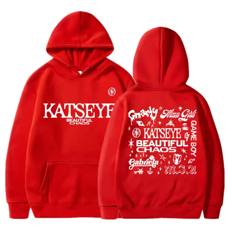 Kpop katseye belo caos álbum tour hoodies moda retro harajuku masculino feminino sportwear velo oversized agasalho streetwear