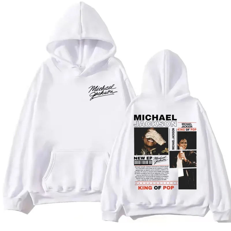 Rock Singer Michael Jackson Merch Hoodies Men Women Fashion Vintage Hooded Sweatshirts High Quality Fleece Oversized Pullovers
