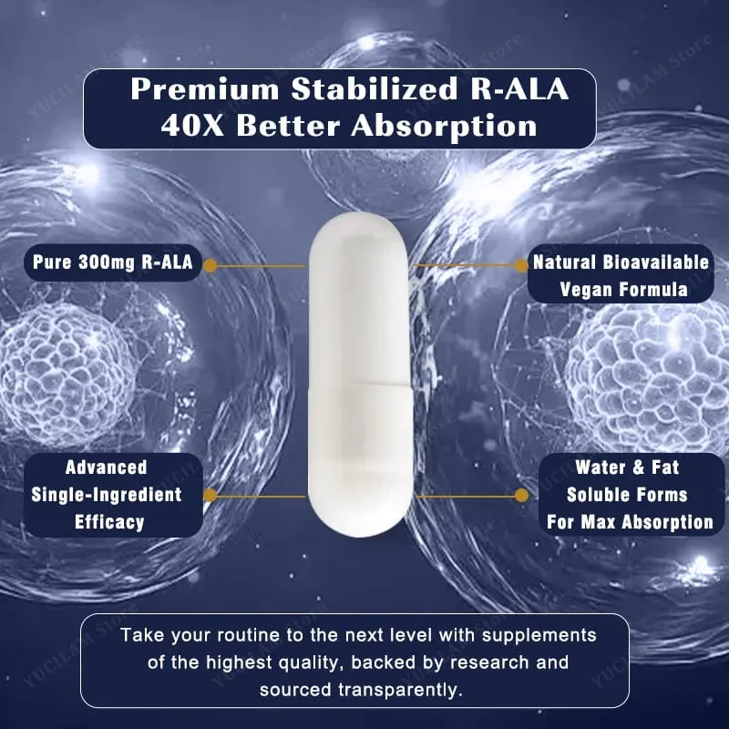 Alpha Lipoic Acid - Boosts Energy Metabolism Relaxes Nerves Supports Nervous System Health Promotes Brain & Heart Health