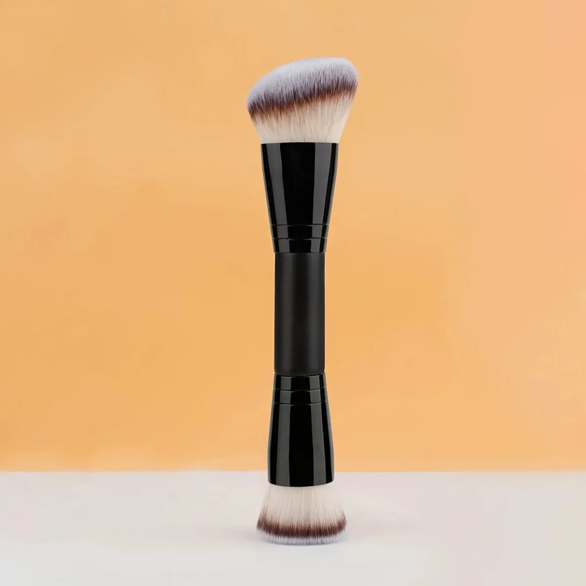 Dual-ended Makeup Brush-Angled Contour Flat Foundation Brush for BB Cream Foundation Seamless Blending Concealing Contouring