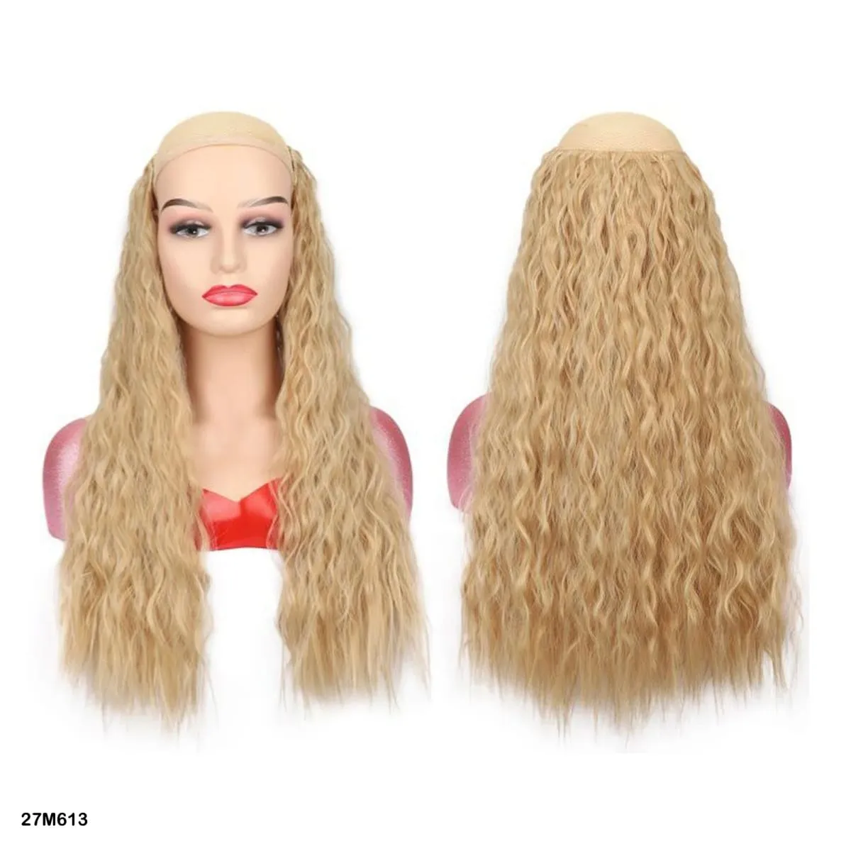Synthetic Curly Hair Extensions Clip in One Piece 4Clips Deep Wave Long Hairpieces for Women Daily Use Party Hair Accessory