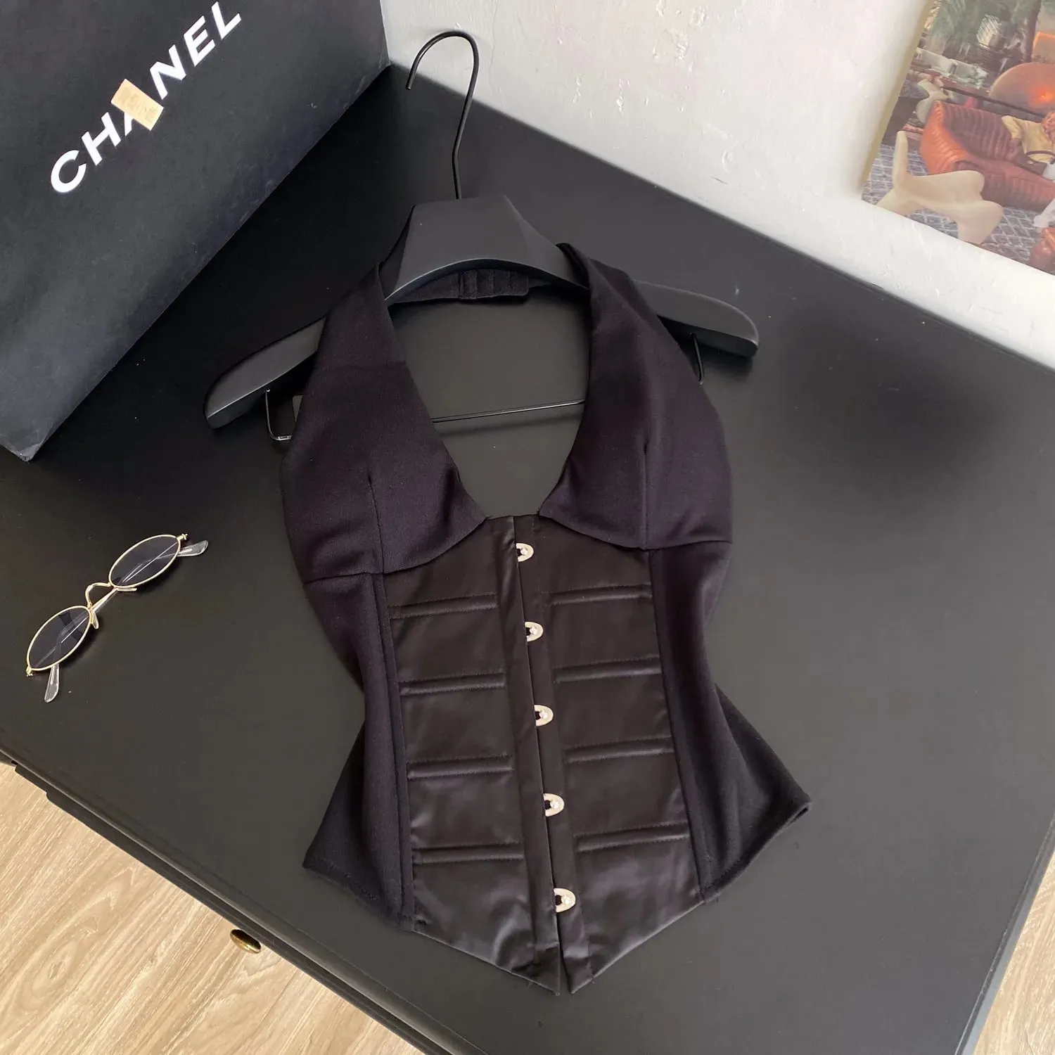 Halter Vintage Pleated Tank Top Korean Fashion Corset Bustier Summer Hotsweet Women Y2k Crop Top Camis