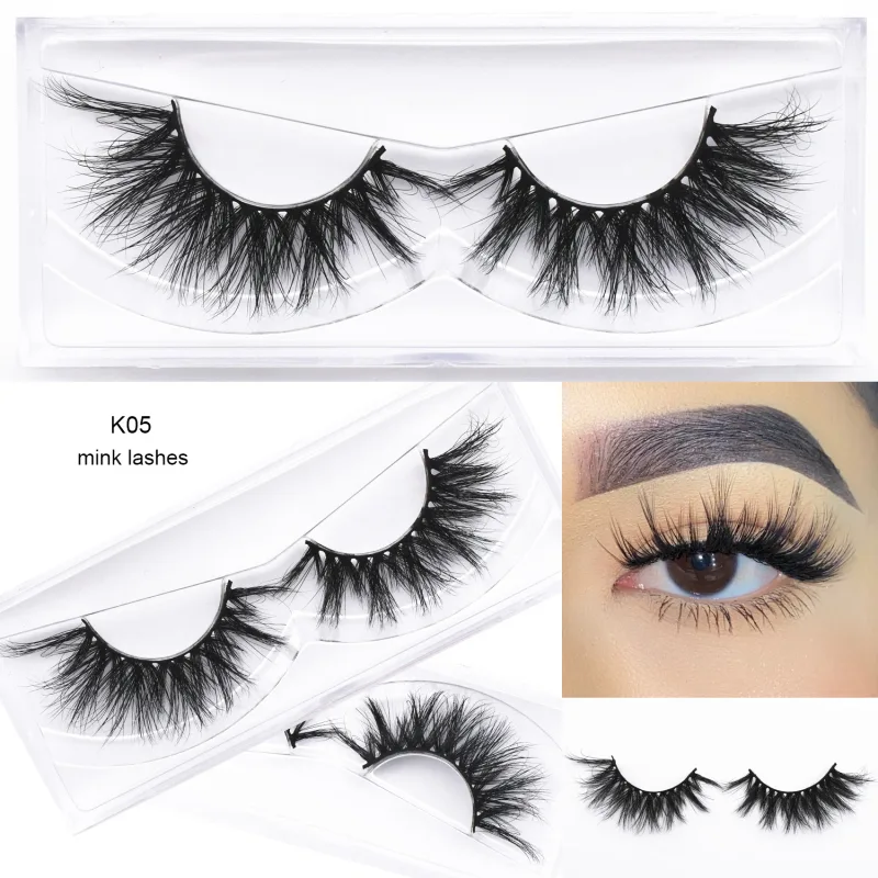 D20 Real Mink Lashes Eyelashes Extension Natural Long Winged Volume Eye Lashes Handmade Mink Fake Eyelash Makeup Lash