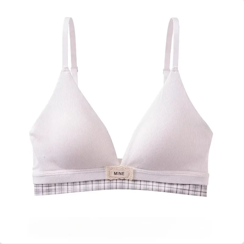 Summer New Sweet Modal Cotton Bra Set Wirefree Lift & Support Small Bust Gathering Anti-Sagging Large Cups Sexy Slimming Look
