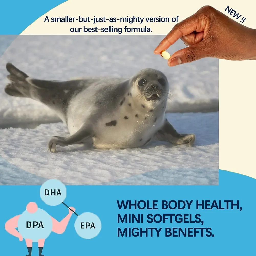 Harp Seal Oil Omega-3 Fish Oil Capsules Rich Source of EPA & DHA for Good Health Chemical-Free Non-GMO - 100 Softgels