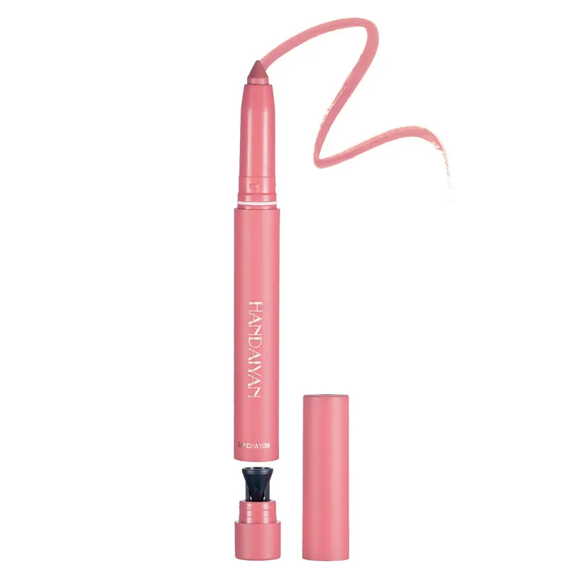 12 farver Pink Velvet Matte Lipstick Pen Lip Liner Blyant Vandtæt Langvarig Ikke let at falme Plumpe læber Crayon Makeup Tint