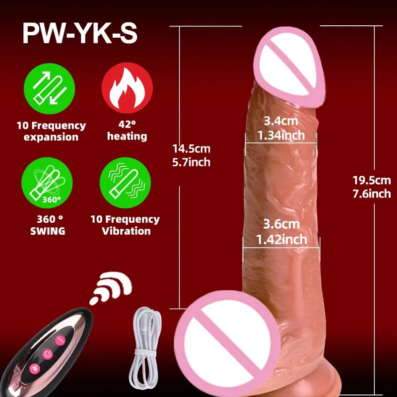 Realistic Dildo Telescopic Vibrator Man Dick Thrusting Vibrating Big Penis Cock Rotating Sex Toy For Women Realistic Penis Dildo