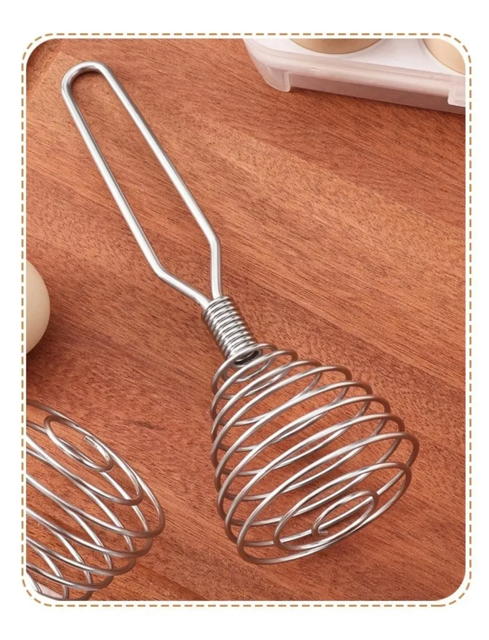 Kitchen Accessories Spiral Whisk Stirrer Mixer Stainless Steel Egg Milk Jam Beater Manual Blender Cooking Kitchen Utensil Tool — image 9