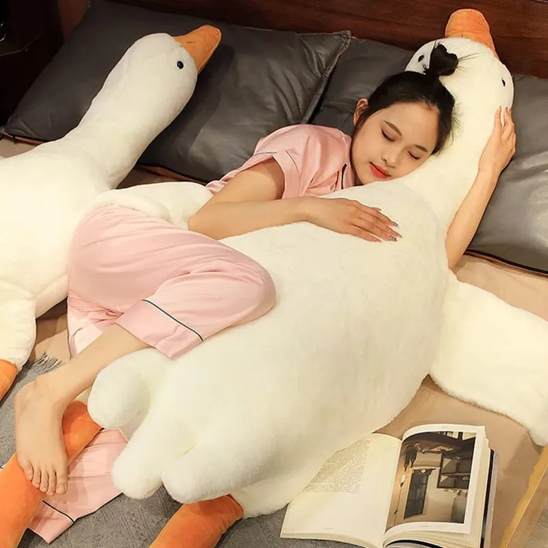 90/130/160/190cm plush baby goose stuffed animal throw pillow for large sofa for bedtime companionship plush pillow as a gift