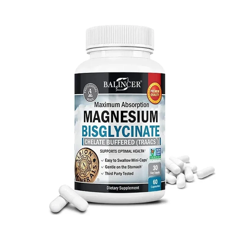 Magnesium Bisglycinate 400 Mg - 120 Vegetarian Capsules - Supports Muscle Joint and Heart Health