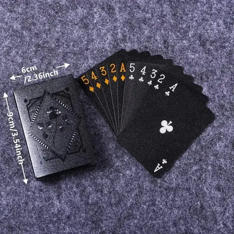 1PcsColor Black Gold Playing Card Game Card Group Waterproof Poker Suit Magic Dmagic Package Board Game Collection Entertainment