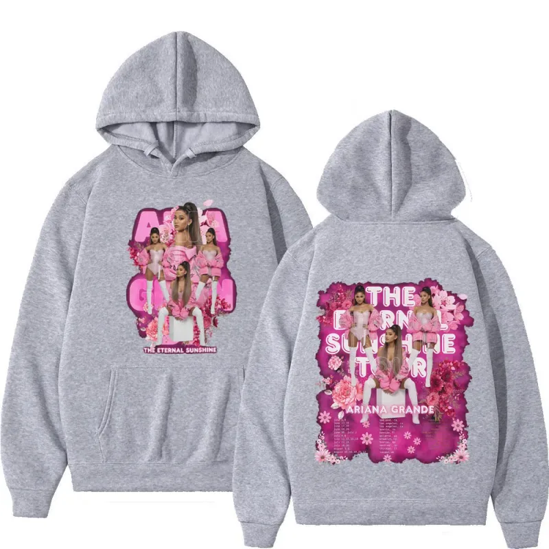 Singer Ariana Grande Tour 2026 Graphic Hoodie Men Women Fashion Pullover Long Sleeves Loose Casual Oversized Fleece Sweatshirts