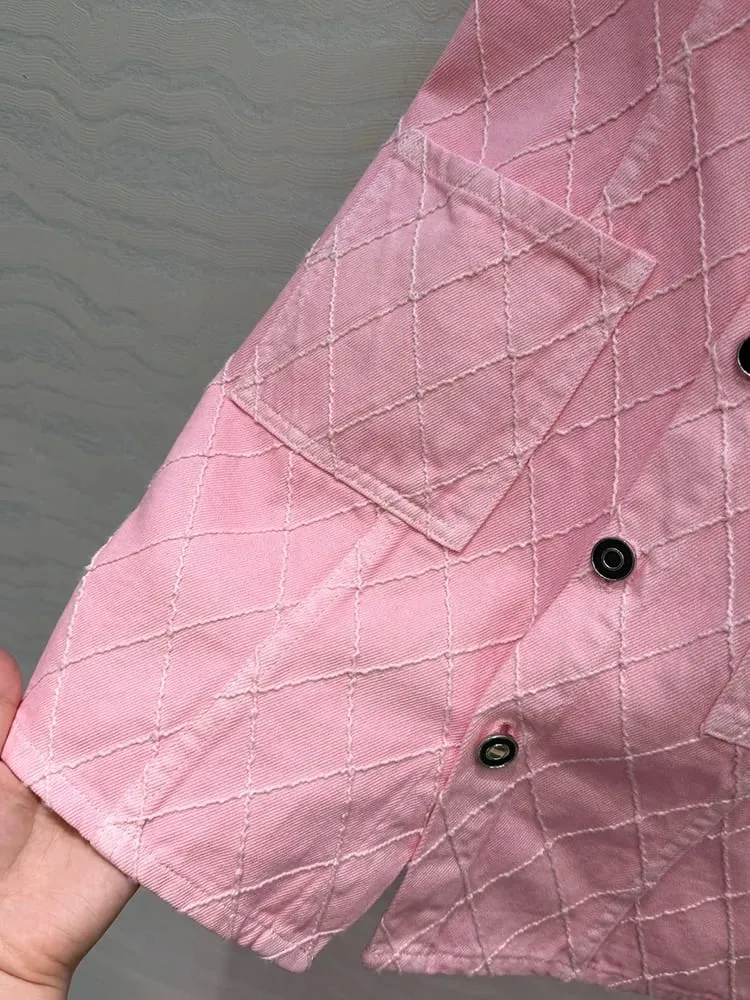 Spring Summer Fashion Pink Slim Mini Cowboy Pencil Dress Women's Spaghetti Strap Pocket Sewing High Waist Short Dresses
