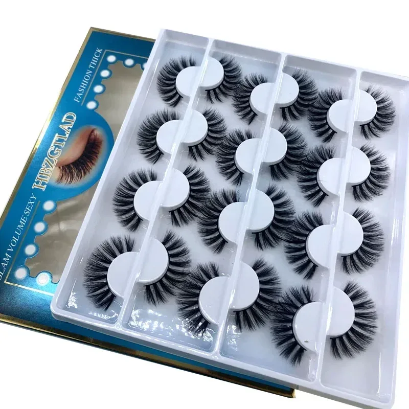 12 pairs of Multipack 3D mink false eyelashes handmade soft and fluffy natural eye makeup tool
