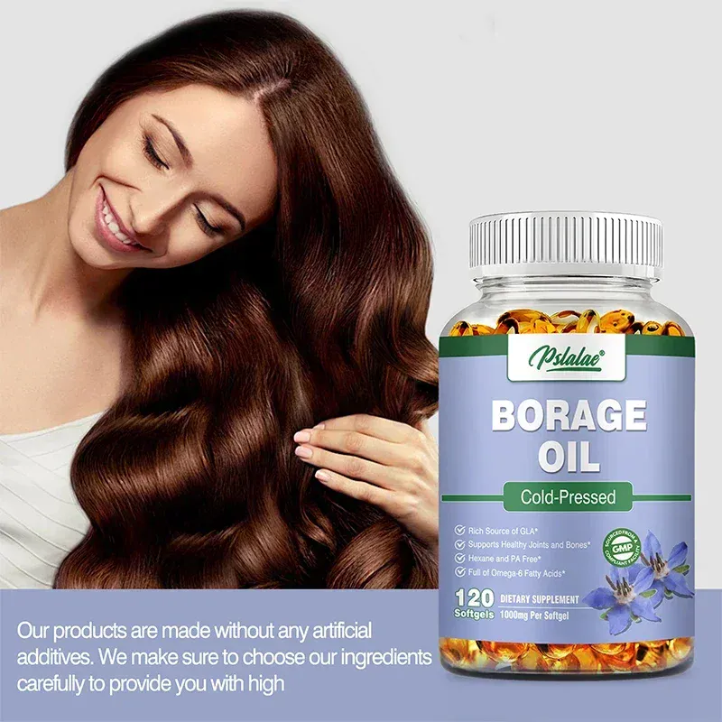 Borage Oil Capsules - Helps Maintain Skin Joint and Bone Health Relieves Cellular Stress and Provides Antioxidant Support