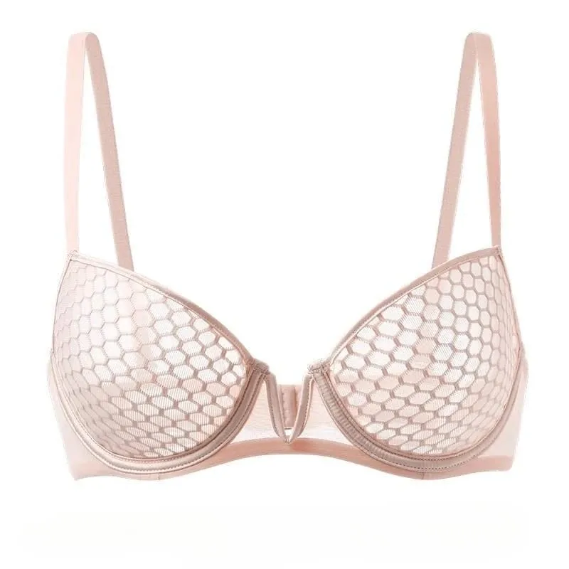 Ultra-Thin Minimizer Bra Set For Large Bust Women Summer Style Soft Underwire Side Support Anti-Sagging Comfort Daily Lingerie
