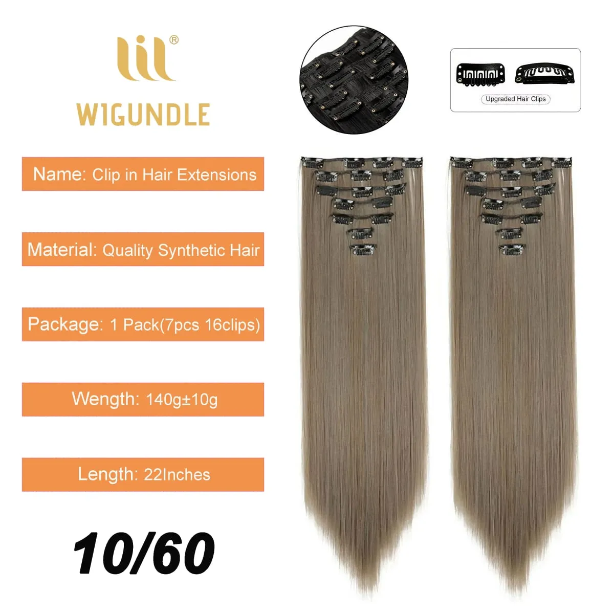 Clips In Hair Extension Long Straight Hair Pieces Clip In Hair Extension 22inches 7pcs/set Synthetic Fake Hair Pieces for Women