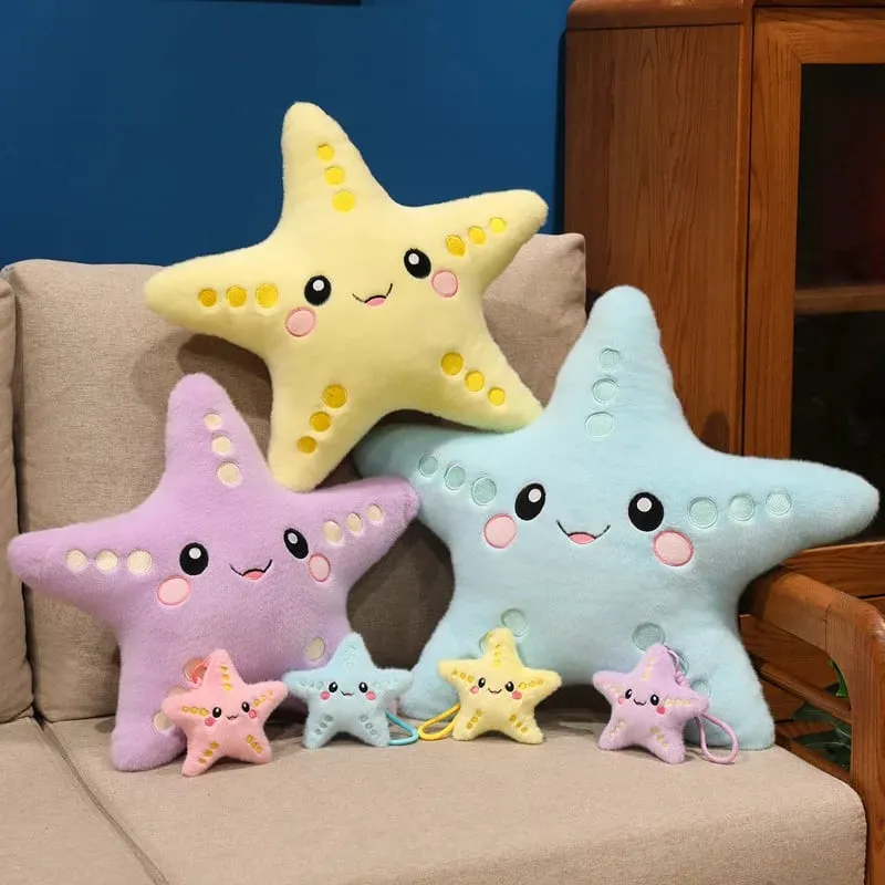 12/43cm Starfish Star Plush Pillow Stuffed Smiling Ocean Animal Colorful Cushion Sofa Chair Decor Present