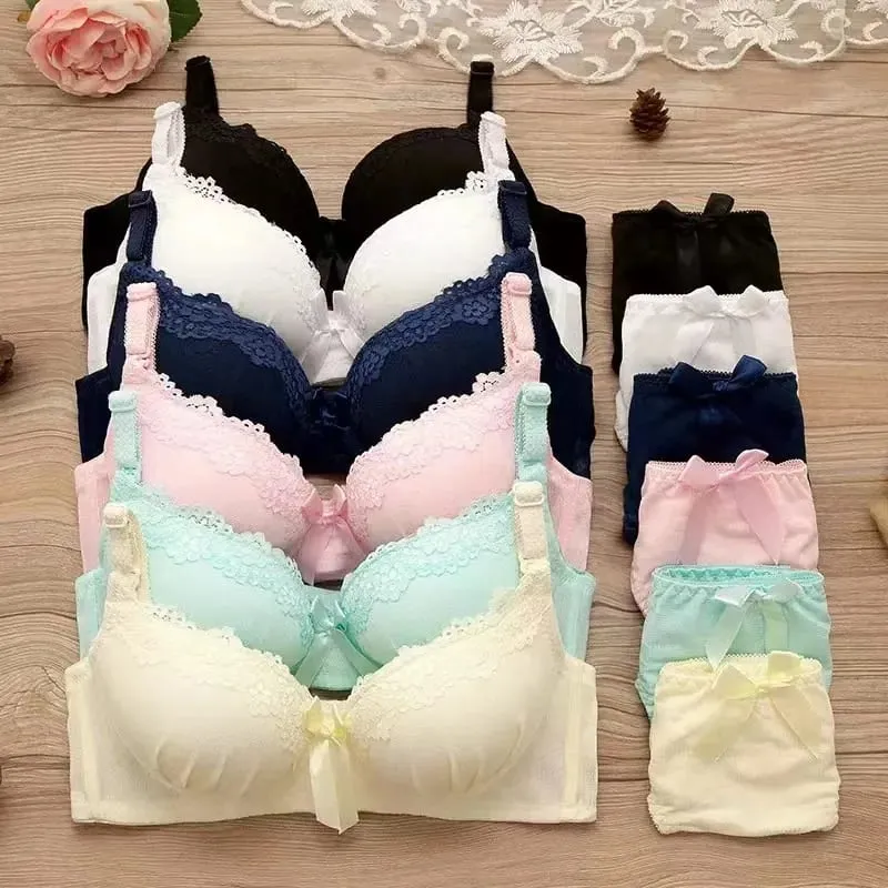 6 set Push Up Bra Sets Padded Intimates Lace Thongs Underwear For Women Lingerie Female Underwear Bra Sets