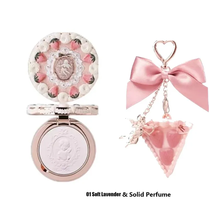 Flower Knows Strawberry Cupid Collection Makeup Set Pressed Powder Solid Perfume Makeup Kit for Women Full Kit Teenagers Make up