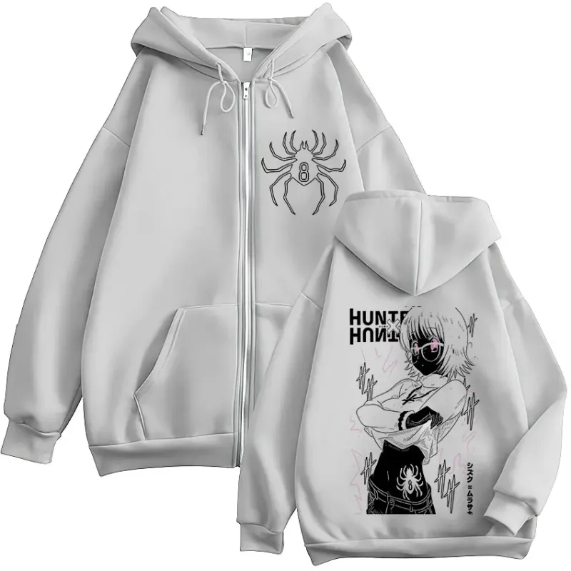 Anime Hunter X Hunter Spider Phantom Troupe Shizuku Zipper Hoodies Men Women Oversized Casual Zip Up Hooded Sweatshirts Jackets
