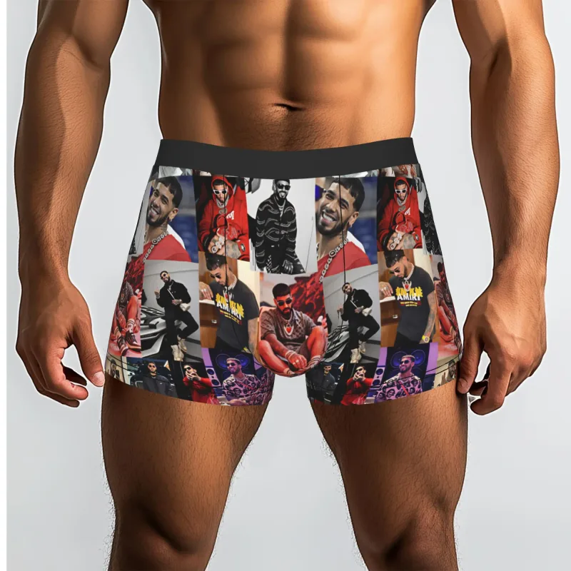 Male Funny A-Anuel AA Underwear Boxer Briefs Stretch Shorts Panties Underpants