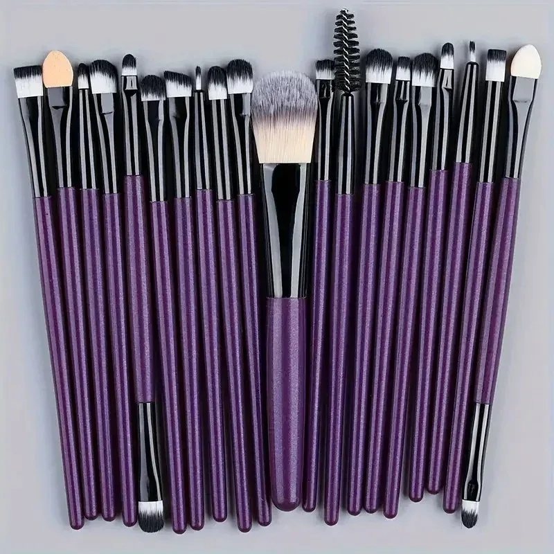 20Pcs Eye Makeup Brushes Set Detail Eyeshadow Brush Makeup Brush White Ultra Soft Eyeshadow Eyeliner Blending Makeup Tool