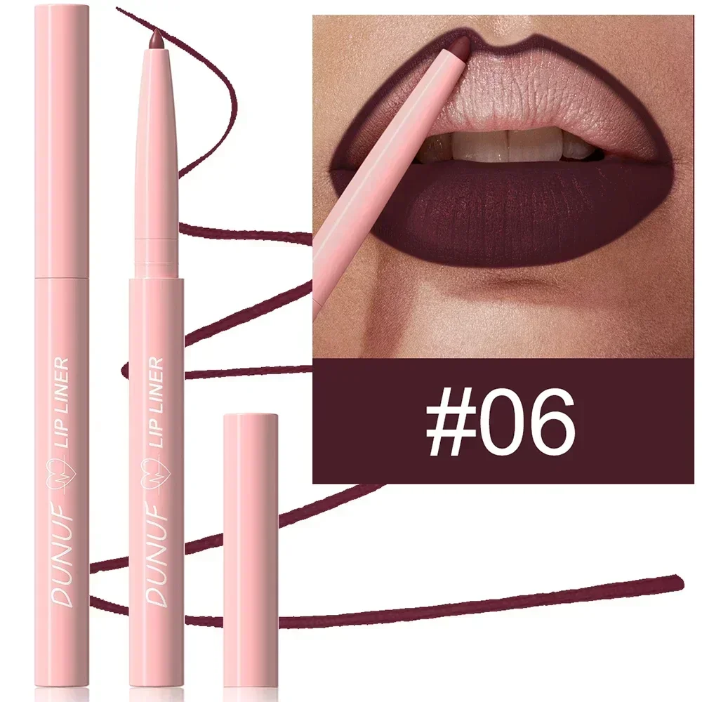 1Pc Tapered Nib Lip Liner Pencil Matte Plumping Lip Stain Lasting Waterproof Fine Lipstick Slim Lip Outline Contour Make Up Pink