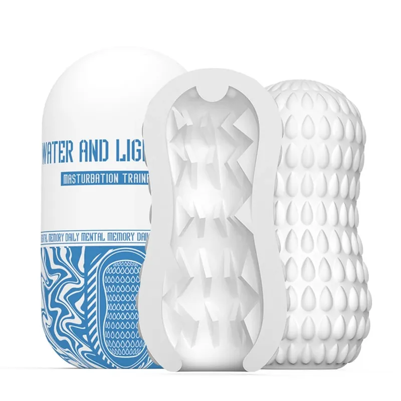 Male Masturbator Cup Portable Penis Trainer Penis Massage Adult Sex Toys Stretchy Silicone Vagina Egg Vacuum Pocket Cup for Men