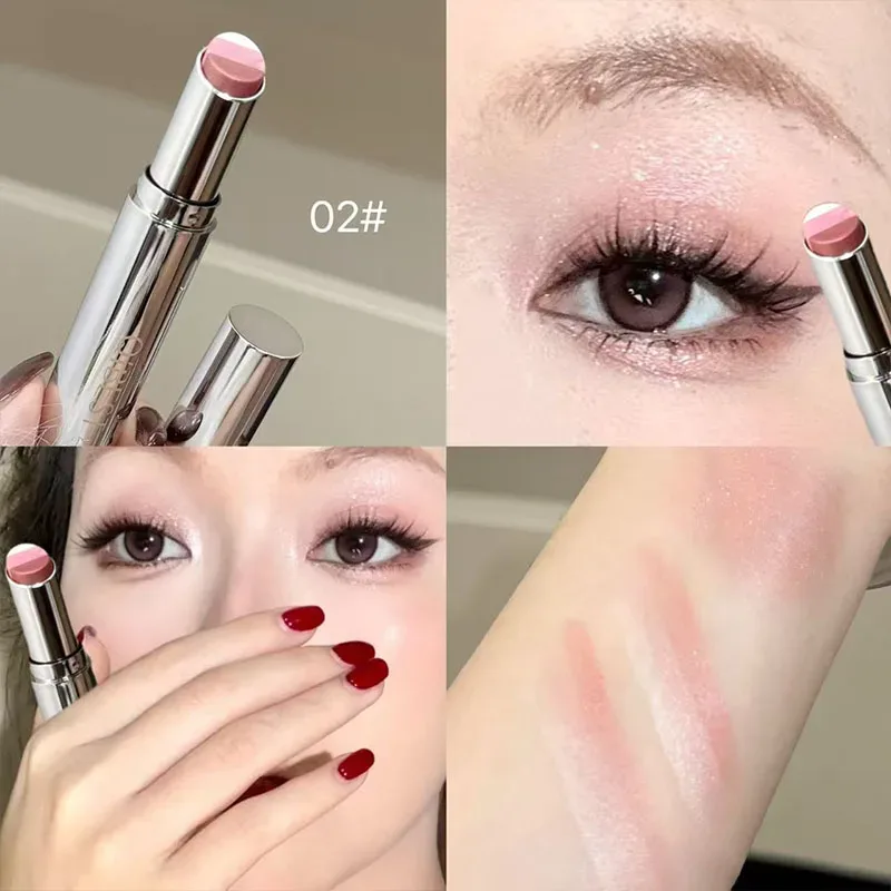 Pearlescent Eyeshadow Stick Lasting Glitter Eye Shadow Pens Makeup Shimmer Highlighter Brighten Lying Silkworm Eyeshadow