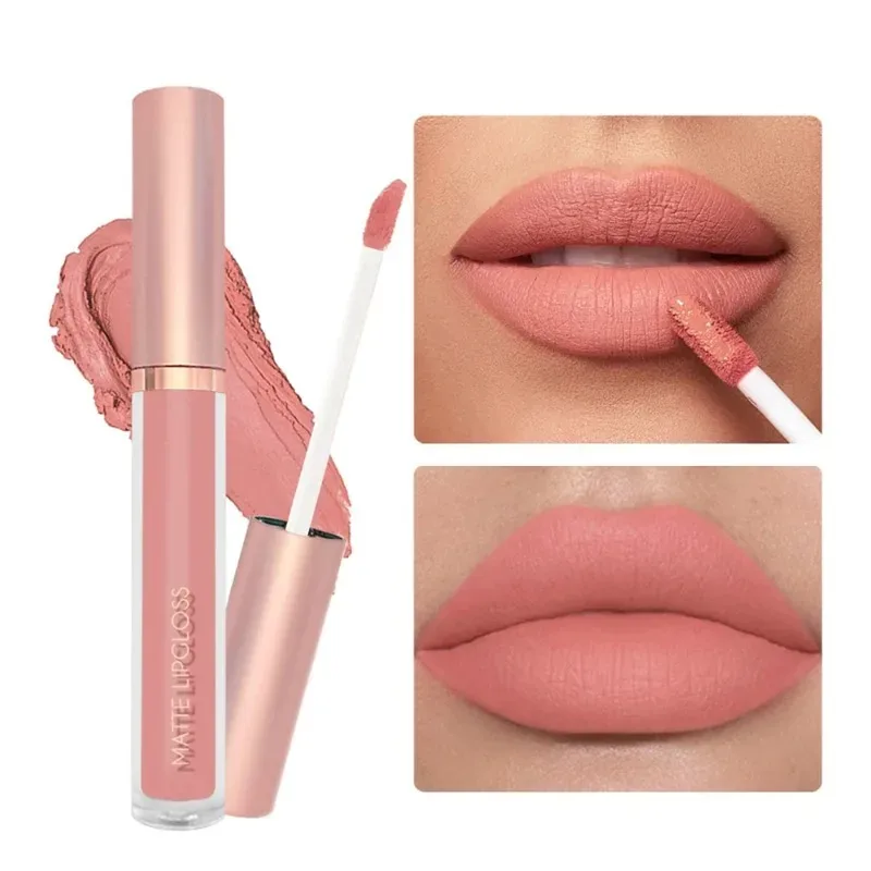 12 cores fosco veludo sexy brilho labial à prova dlong água de longa duração antiaderente copo lábio esmalte nude batom líquido lábios maquiagem cosméticos — image 5