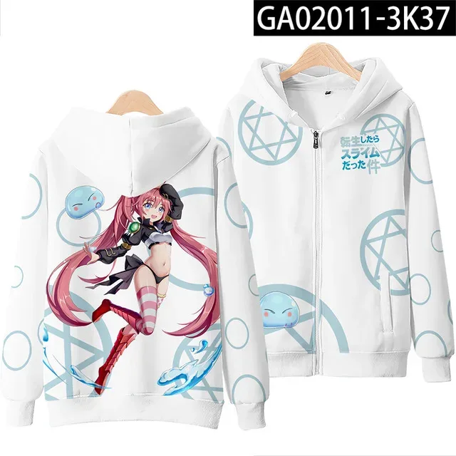 Anime Rimuru Tempest 3D Print Hoodies Men Women Long Sleeve Sweatshirt Harajuku Streetwear Coat Cosplay Costume