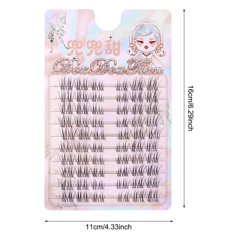 가짜 속눈썹 C 컬 자연스럽고 희미한 속눈썹 Wisps 만화 자체 접착 속눈썹 소녀에게 완벽한 나이트 아웃 아이 메이크업 도구