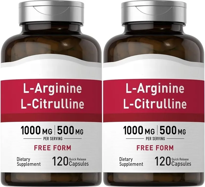 1500 Mg L‑Arginine & L‑Citrulline Per Serving Free Form Amino Acid Complex for Men & Women Non‑GMO Gluten Free 120 Capsules