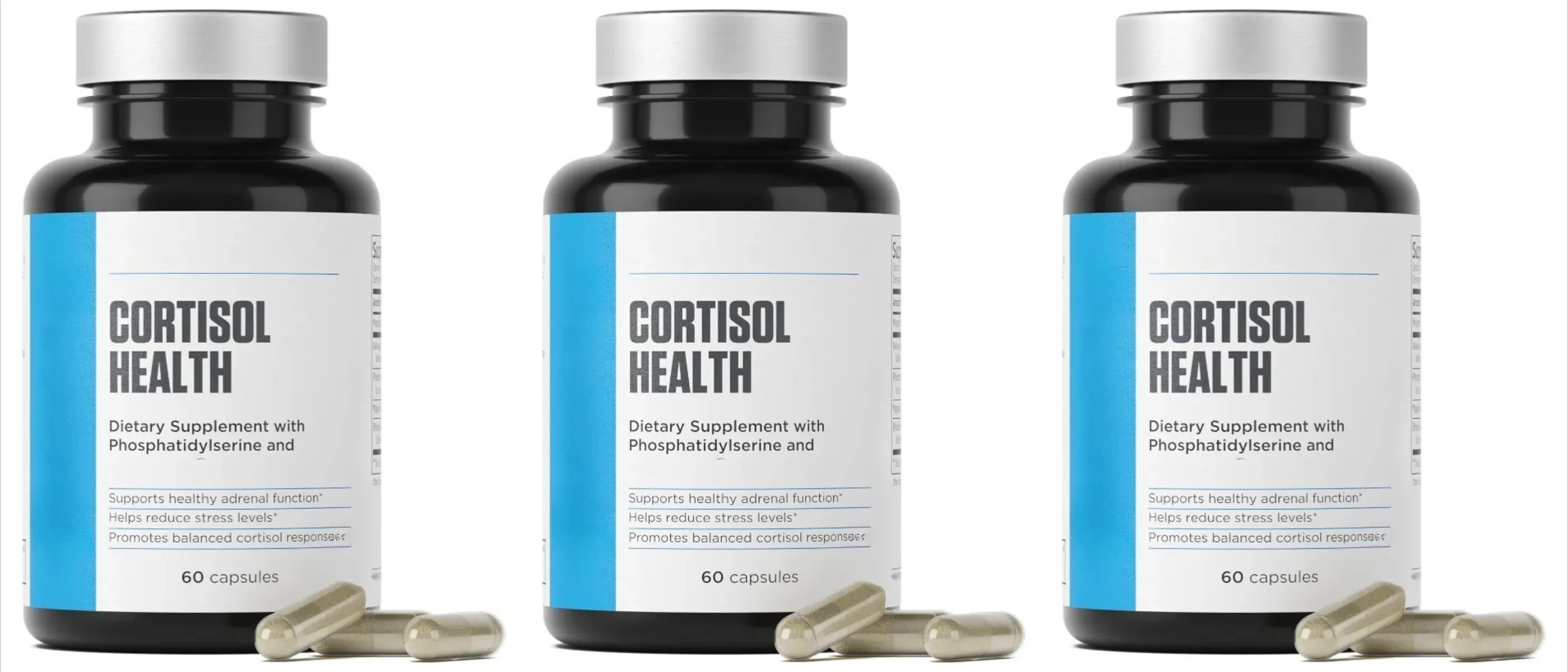 Cortisol Health Capsules with Phosphatidylserine Magnesium 60 Capsules Non-GMO Daily Calm Sleep Support for Adults Men Women