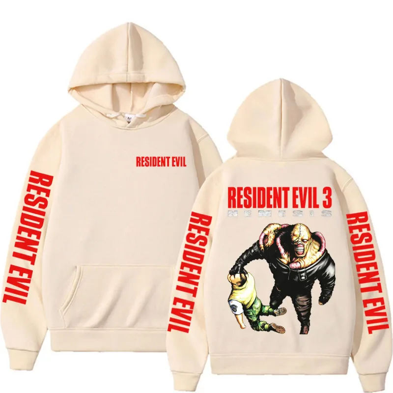 Retro 90s Nemesis Resident Evil Requiem Hoodies Men Women Fashion Classic Long Sleeve Sweatshirts Bodywarmer Oversized Hoodie