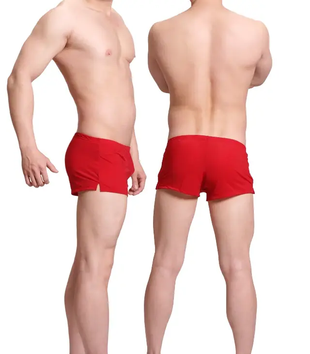 Panlalaking Kasuotang Panlalaki Ice Silk Boxer Shorts homme Solid Mid-rised U Convex Pouch Underpants Cueca Panlalaking Arrow Pants Plus Size M-XXL