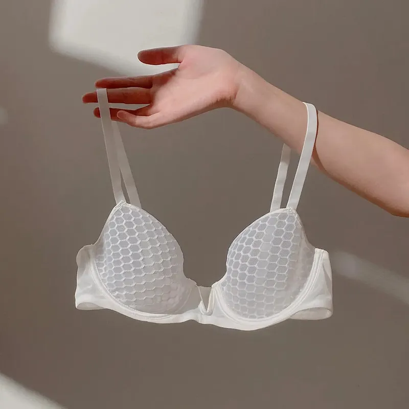 Ultra-Thin Minimizer Bra Set For Large Bust Women Summer Style Soft Underwire Side Support Anti-Sagging Comfort Daily Lingerie