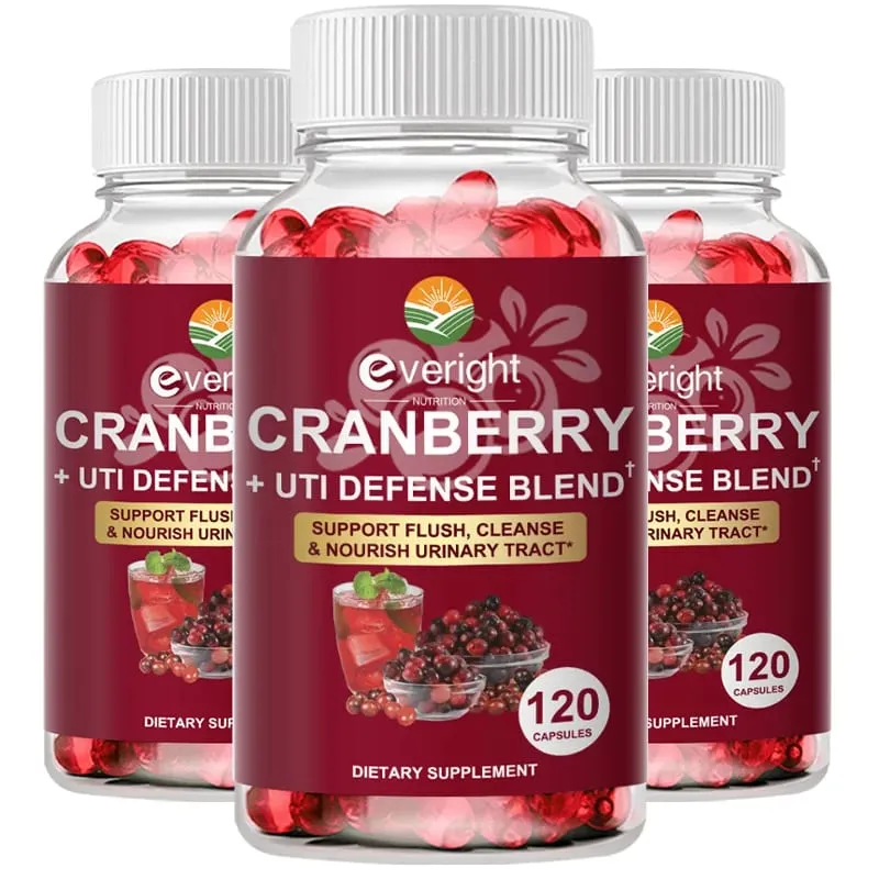 Cranberry Capsules for Women – UTI Defense Blend with Vitamin C & E – Supports Urinary Tract Bladder Kidney & Vaginal pH Healt