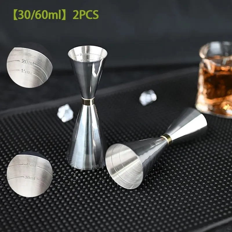 30/45/60/90ml Measuring Cup 304 Stainless Steel Measure Cup Cocktail Shot Drink Spirit Jigger Mixed Beaker Liquid Measuring Cups