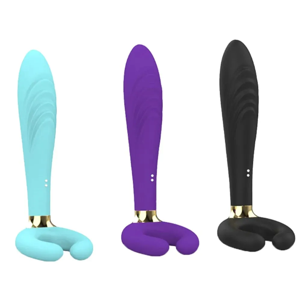ilicone Prostate Massager Vibrator - Turquoise Rippled Anal Vibrator with Perineum Stimulator G-Spot Sex Toy for Men Women