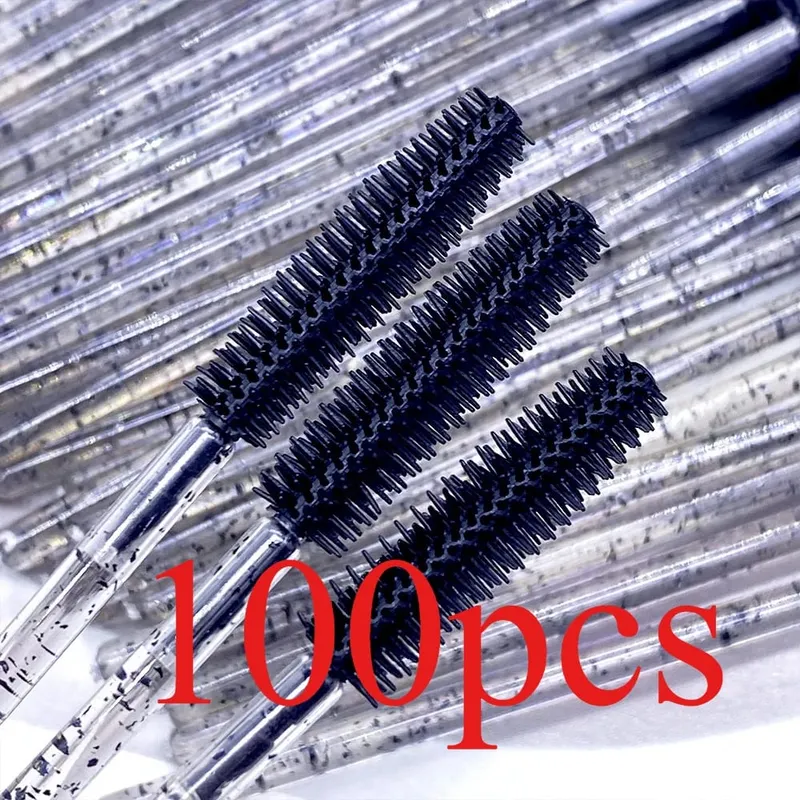 50/100 Pcs Silicone Crystal Mascara Wands Disposable Diamond Eyelash Brushes Comb Beauty Makeup Brush Tools for Women