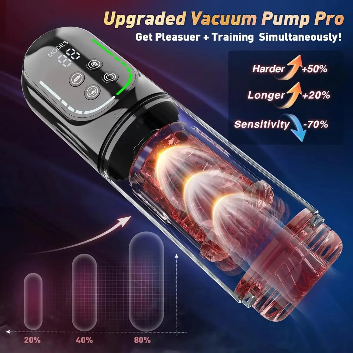 Automatic Male Masturbator 7 Thrusting Rotation Sucking Licking Function LED Display Vacuum Penis Pump Sex Toys for Men