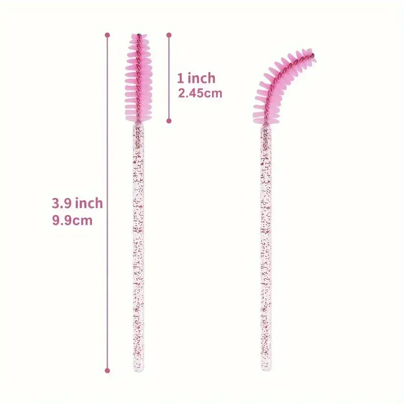 50pcs Disposable Mascara Wand Eyelash Brush Crystal Eyebrow Shaper Brush For Eyelash Extension Makeup Brushes Applicators