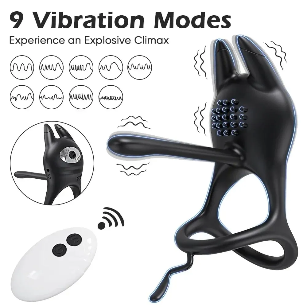 Vibrating Cock Ring Penis Ring para sa Mga Lalaki Ejaculation Delay Remote Control Penis Extension Clit Stimulator Sex Toy para sa Mag-asawa 18+