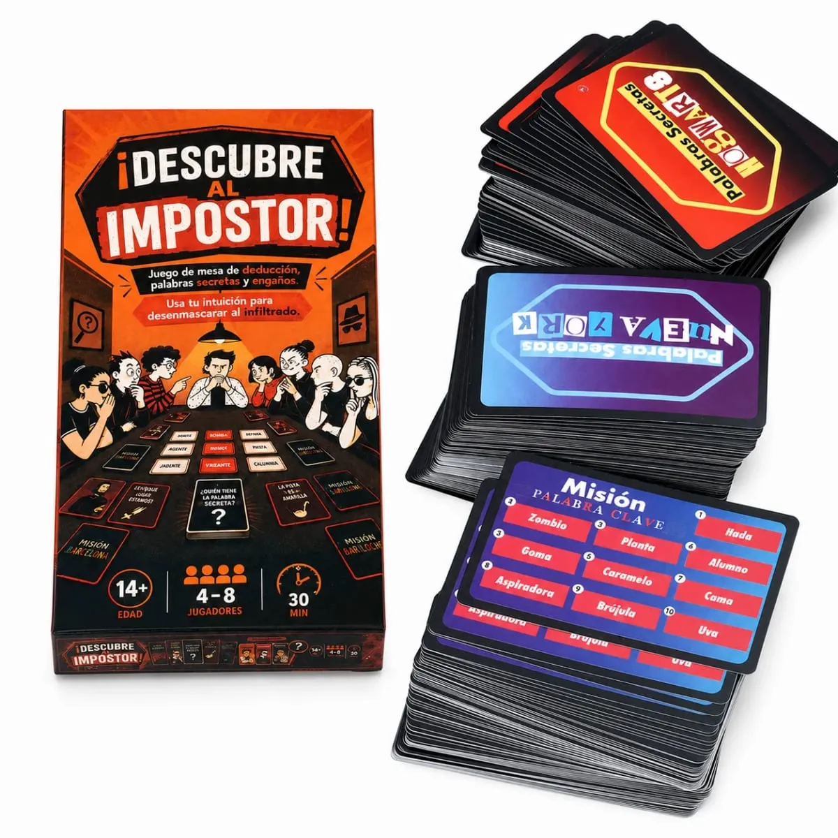 Descubre Al Impostor Card Game Secret Word Deduction Game Hidden Role Bluffing Strategy Mystery Game with Clue Giving Voting Rol