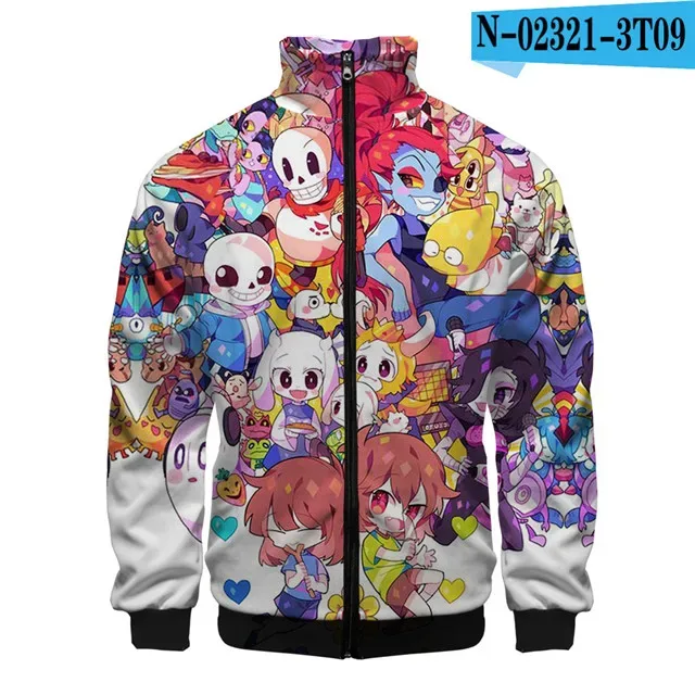 Luxury Popular Sans Undertale 3D Print Zipper Raglan Jacket Windbreaker Boys/Girls Comfortable Stand Collar Jackets Coats