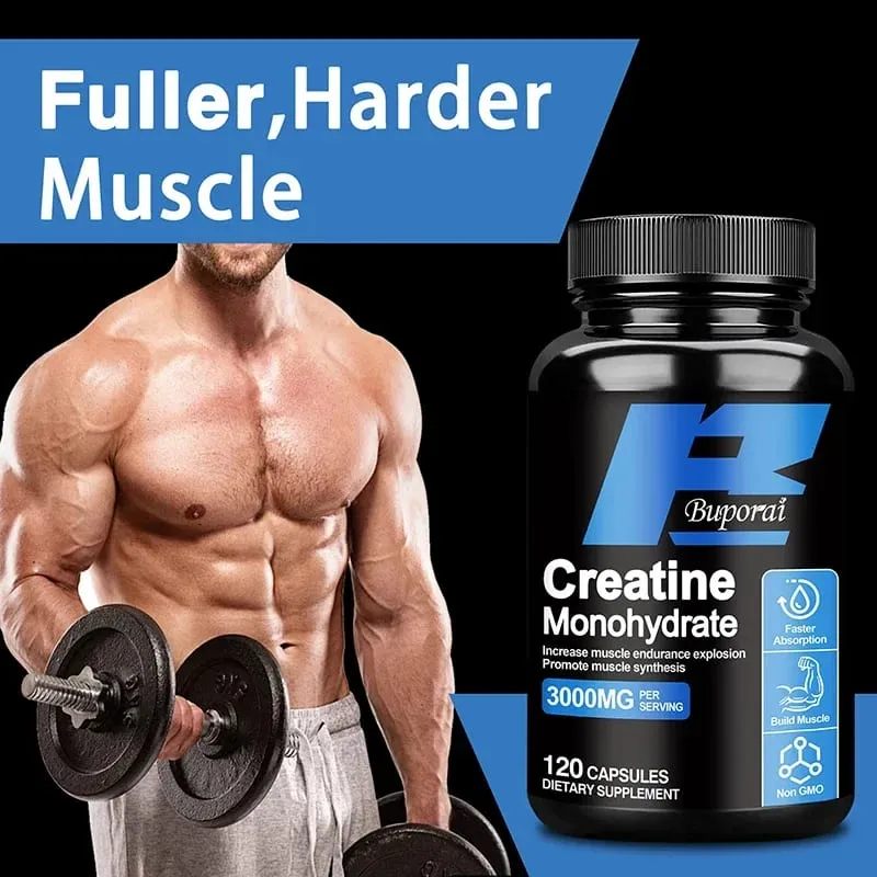 Creatine Monohydrate - Supports Muscle Energy and Cognitive Function Increases Lean Muscle Mass - Gluten Free
