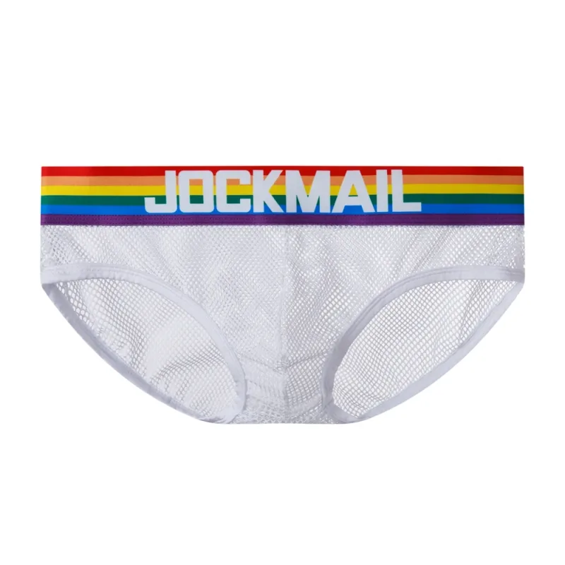 Jockmail Celana Dalam Pria Seksi Celana Dalam Katun Rendah Naik Renda Benang Jaring, Celana Pendek Musim Panas Sejuk Calzoncillos Hombre Slip